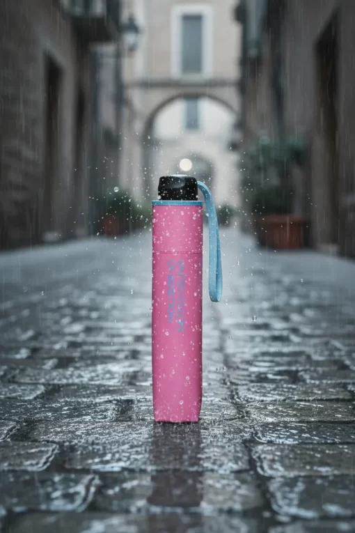 Benetton Ομπρέλα Βροχής Super Mini σπαστή χειροκίνητη Ροζ 56316