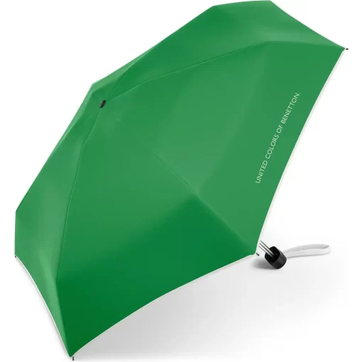 Γυναικεία Ομπρέλα Benetton Ultra Mini χειροκίνητη σπαστή Πράσινη 56404