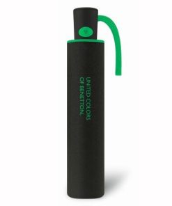 Benetton Ομπρέλα Βροχής Mini AC αυτόματη σπαστή Μαύρη 56601