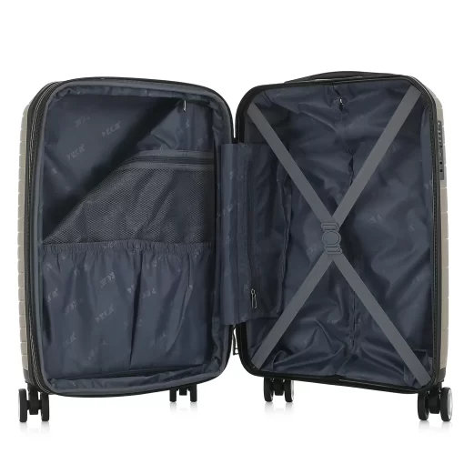 Βαλίτσα Ταξιδίου Καμπίνας Πολυπροπυλένιο με 4 Ρόδες Ύψους 55εκ RCM 585 Μπεζ