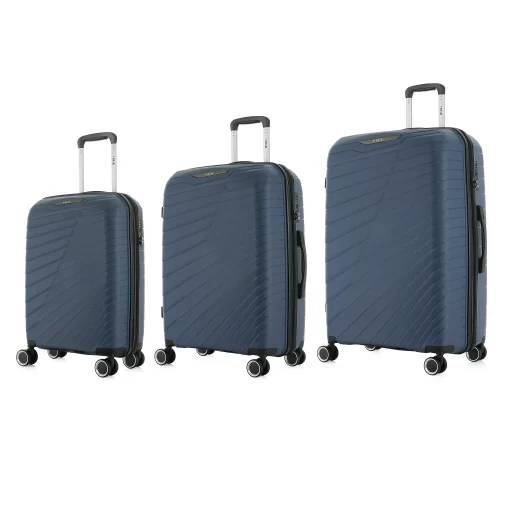 Set 3 Βαλιτσών από Πολυπροπυλένιο με Επέκταση 55εκ.+68εκ.+76εκ RCM 585-SET Μπλε