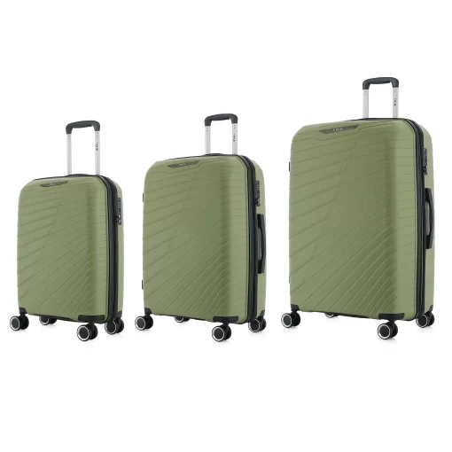Set 3 Βαλιτσών από Πολυπροπυλένιο με Επέκταση 55εκ.+68εκ.+76εκ RCM 585-SET Πράσινο