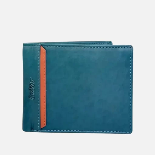 Lavor Δερμάτινο Ανδρικό Πορτοφόλι Slim Μικρού Μεγέθους με RFID Προστασία 1-6152 Μπλε