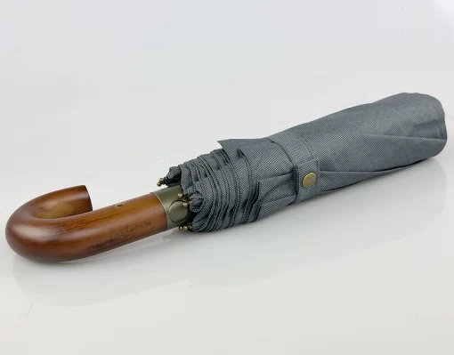 Guy Laroche Ομπρέλα Βροχής Αυτόματη Σπαστή με Ξύλινη Λαβή 8101-02 Γκρι