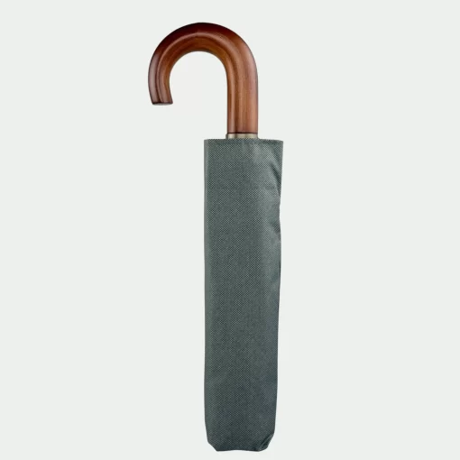 Guy Laroche Ομπρέλα Βροχής Αυτόματη Σπαστή με Ξύλινη Λαβή 8101-02 Γκρι