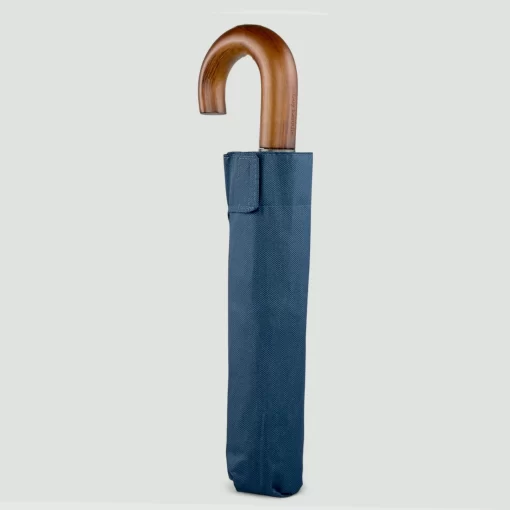 Guy Laroche Ομπρέλα Βροχής Αυτόματη Σπαστή με Ξύλινη Λαβή 8101-03 Μπλε