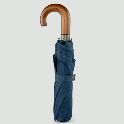 Guy Laroche Ομπρέλα Βροχής Αυτόματη Σπαστή με Ξύλινη Λαβή 8101-03 Μπλε