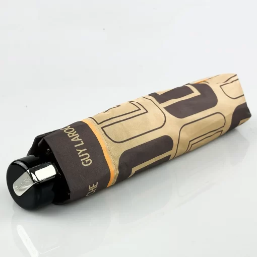 Guy Laroche Γυναικεία Ομπρέλα Βροχής Αυτόματη Σπαστή 8398-04 Καφέ