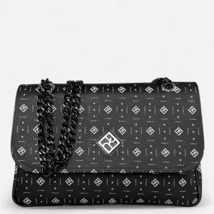 Γυναικεία Τσάντα  Ώμου Pierro AccessoriesBellona Monogram σε Χρώμα Μαύρο 90596PM01