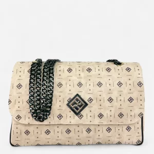 Γυναικεία Τσάντα  Ώμου Pierro AccessoriesBellona Monogram σε Χρώμα Πούρου 90596PM04