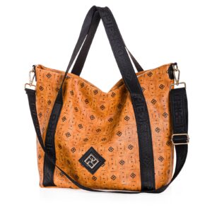 Γυναικεία Τσάντα Ώμου και Χειρός Pierro Accessories Maia Monogram Large σε Χρώμα Ταμπα 90674PM11