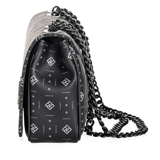 Τσάντα Ώμου Pierro Accessories Μαύρη με Αλυσίδα 90799PM01