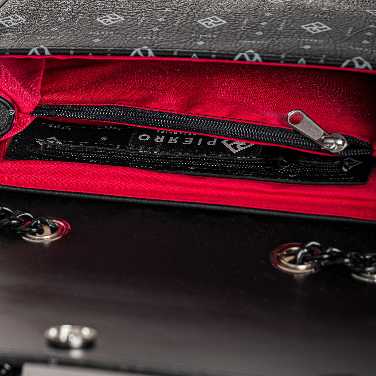 μαύρη τσάντα ώμου Pierro Accessories