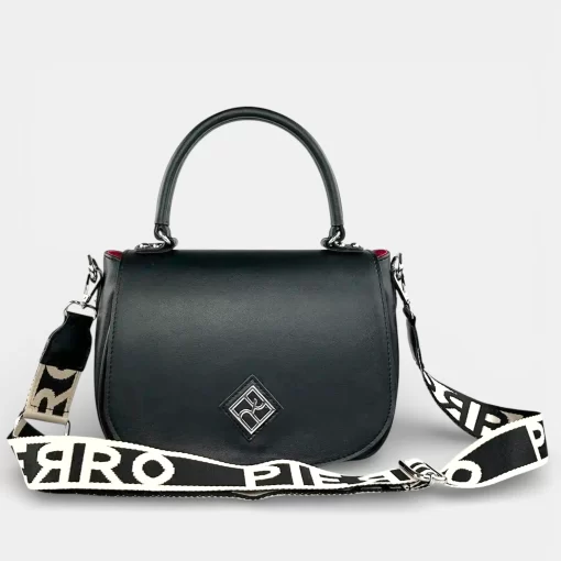 Γυναικεία Τσάντα Χειρός / Χιαστί με Καπάκι Pierro Accessories 90812LR01 Μαύρο