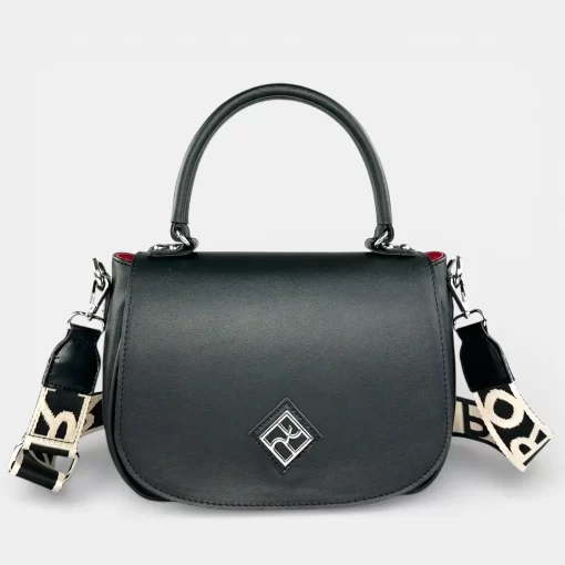 Γυναικεία Τσάντα Χειρός / Χιαστί με Καπάκι Pierro Accessories 90812LR01 Μαύρο