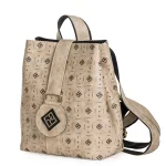 Γυναικείο σακίδιο πλάτης Pierro Accessories 90880PM04 Monogram σε πούρου χρώμα με ανάγλυφο λογότυπο.