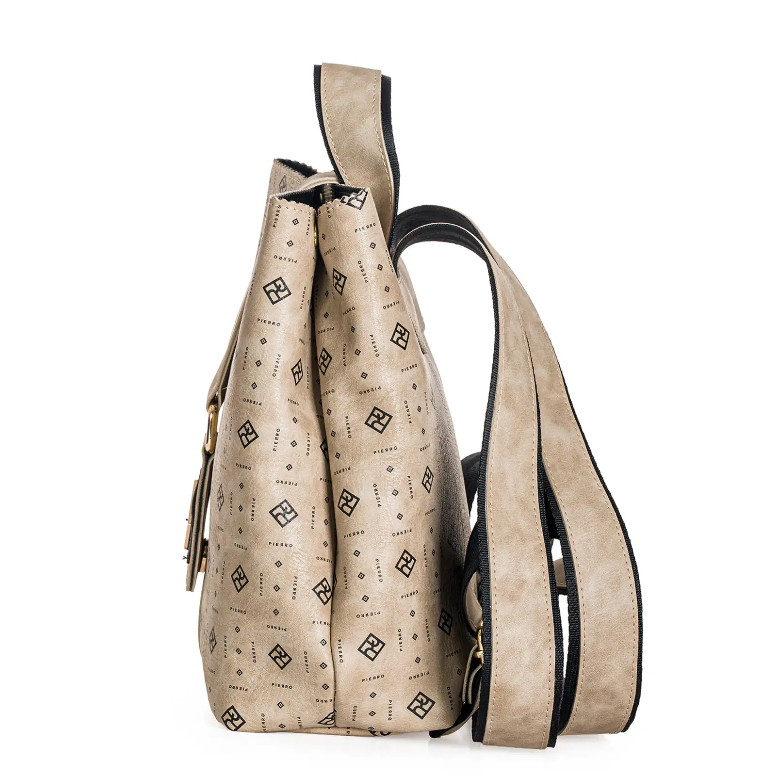 Γυναικείο σακίδιο πλάτης Pierro Accessories 90880PM04 Monogram σε πούρου χρώμα με ανάγλυφο λογότυπο.