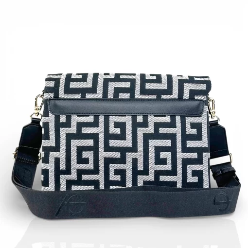 Ari Gorgio Γυναικεία τσάντα ώμου και χιαστί Μαύρη σε ύφασμα καμβά AG2300-01