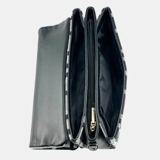 Ari Gorgio Γυναικεία τσάντα ώμου και χιαστί Μαύρη σε ύφασμα καμβά AG2300-01