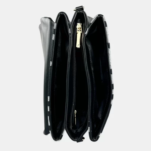 Ari Gorgio Γυναικεία τσάντα ώμου και χιαστί Μαύρη σε ύφασμα καμβά AG2300-01