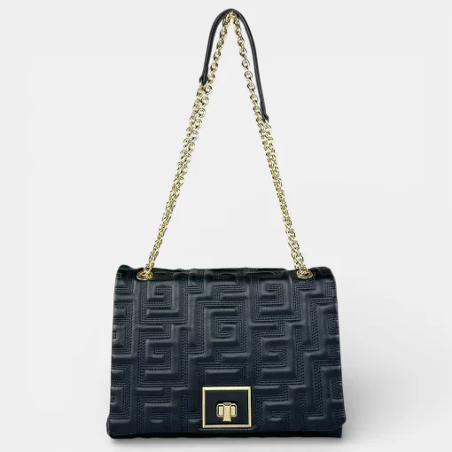 Ari Gorgio Γυναικεία τσάντα ώμου Μαύρη με αλυσίδα AG2300-03