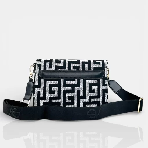 Ari Gorgio Γυναικεία τσάντα ώμου και χιαστί Μαύρη σε ύφασμα καμβά AG2301-01