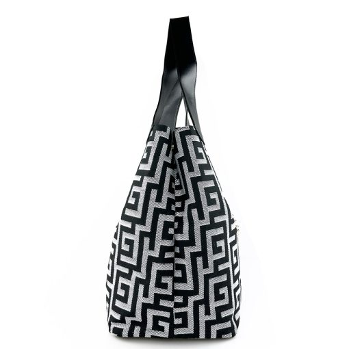 Ari Gorgio Γυναικεία τσάντα ώμου Μαύρη σε ύφασμα καμβά AG2312-01