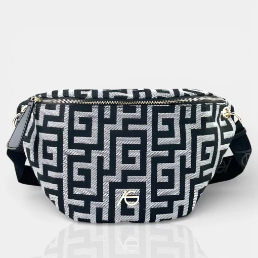 Ari Gorgio Γυναικεία τσάντα στήθους Μαύρη σε ύφασμα καμβά AG2313-01