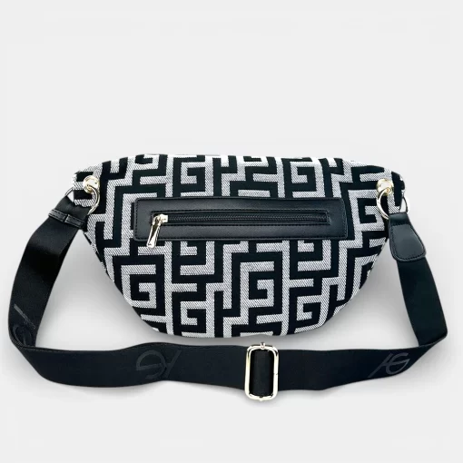 Ari Gorgio Γυναικεία τσάντα στήθους Μαύρη σε ύφασμα καμβά AG2313-01