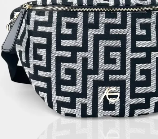 Ari Gorgio Γυναικεία τσάντα στήθους Μαύρη σε ύφασμα καμβά AG2313-01