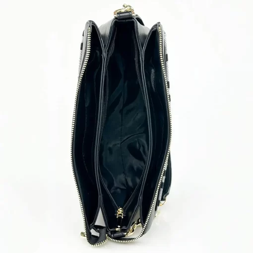 Ari Gorgio Γυναικεία τσάντα ώμου και χιαστί Μαύρη σε ύφασμα καμβά AG2326-01