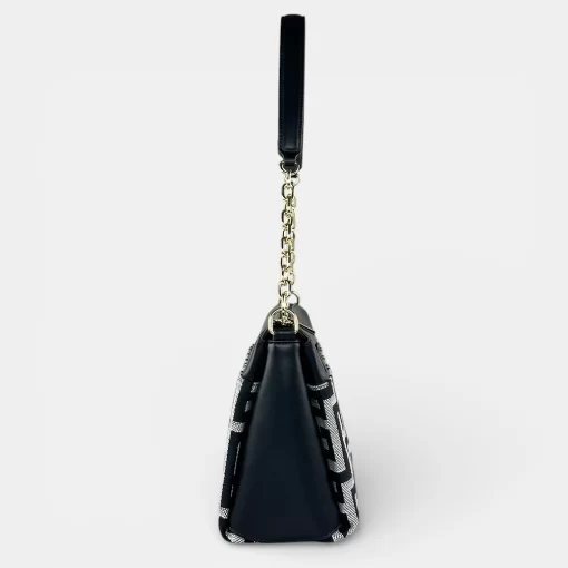 Ari Gorgio Γυναικεία τσάντα ώμου και χιαστί Μαύρη σε ύφασμα καμβά AG2326-01