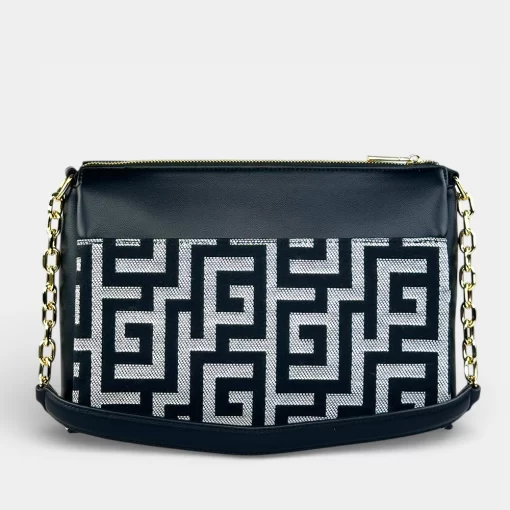 Ari Gorgio Γυναικεία τσάντα ώμου και χιαστί Μαύρη σε ύφασμα καμβά AG2326-01