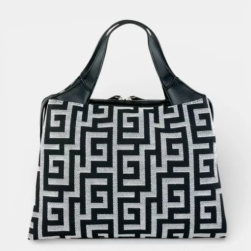 Ari Gorgio Γυναικεία τσάντα χειρός Μαύρη σε ύφασμα καμβά AG2329-01