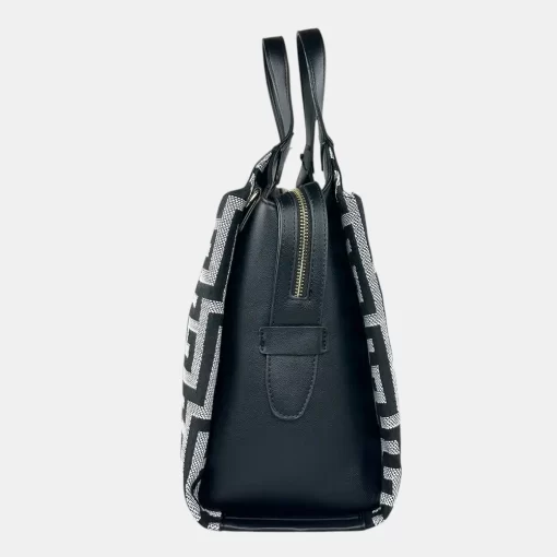 Ari Gorgio Γυναικεία τσάντα χειρός Μαύρη σε ύφασμα καμβά AG2329-01