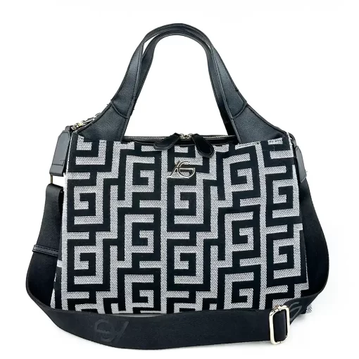 Ari Gorgio Γυναικεία τσάντα χειρός Μαύρη ύφασμα καμβά AG2329-01