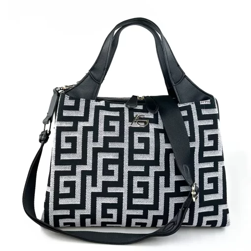 Ari Gorgio Γυναικεία τσάντα χειρός Μαύρη σε ύφασμα καμβά AG2329-01