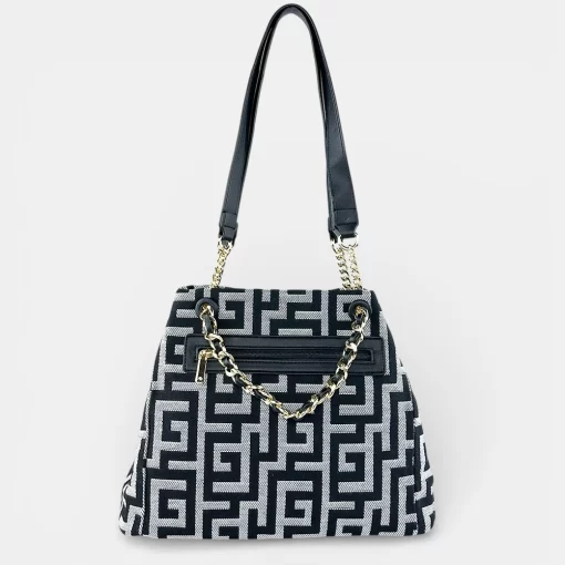 Γυναικεία τσάντα ώμου και χειρός Μαύρη Ari Gorgio σε ύφασμα καμβά AG2501-01