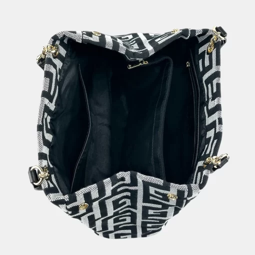 Γυναικεία τσάντα ώμου και χειρός Μαύρη Ari Gorgio σε ύφασμα καμβά AG2501-01