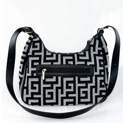 Ari Gorgio Γυναικεία τσάντα ώμου και χιαστί Μαύρη σε ύφασμα καμβά AG2502-01