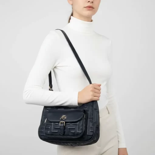 Ari Gorgio Γυναικεία τσάντα ώμου και χιαστί Μαύρη AG2502-03