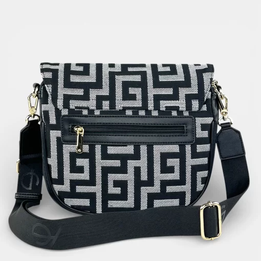 Ari Gorgio Γυναικεία τσάντα ώμου και χιαστί Μαύρη σε ύφασμα καμβά AG2512-01