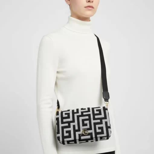 Ari Gorgio Γυναικεία τσάντα ώμου και χιαστί Μαύρη σε ύφασμα καμβά AG2519-01