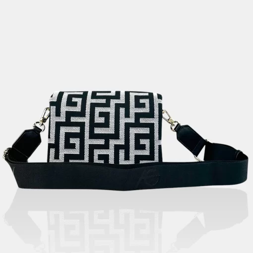 Ari Gorgio Γυναικεία τσάντα ώμου και χιαστί Μαύρη σε ύφασμα καμβά AG2519-01