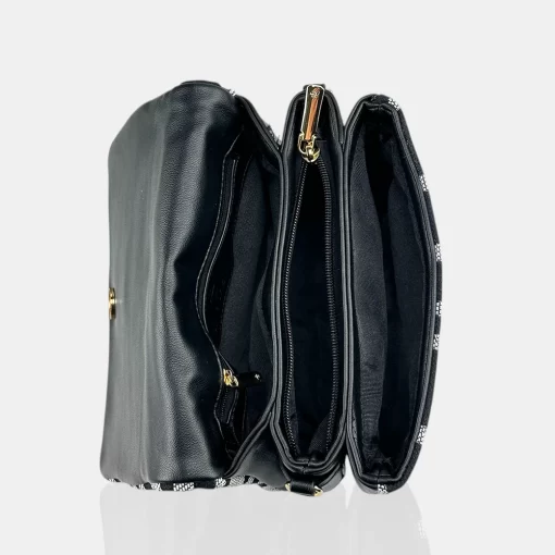 Ari Gorgio Γυναικεία τσάντα ώμου και χιαστί Μαύρη σε ύφασμα καμβά AG2519-01