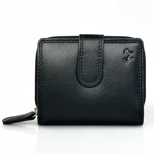 Δερμάτινο Γυναικείο Πορτοφόλι Μικρού Μεγέθους Calfnero AK382 Μαύρο