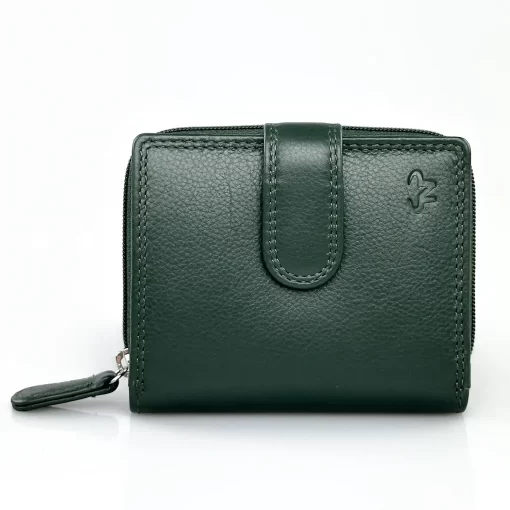 Δερμάτινο Γυναικείο Πορτοφόλι Μικρού Μεγέθους Calfnero AK382 Πράσινο