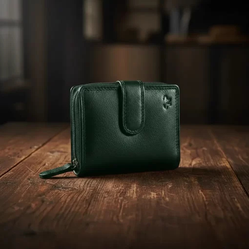 Δερμάτινο Γυναικείο Πορτοφόλι Μικρού Μεγέθους Calfnero AK382 Πράσινο