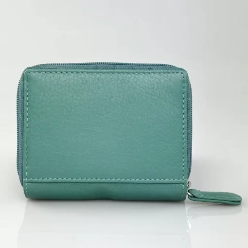 Δερμάτινο Γυναικείο Πορτοφόλι Μικρού Μεγέθους Calfnero AK382 Μέντα