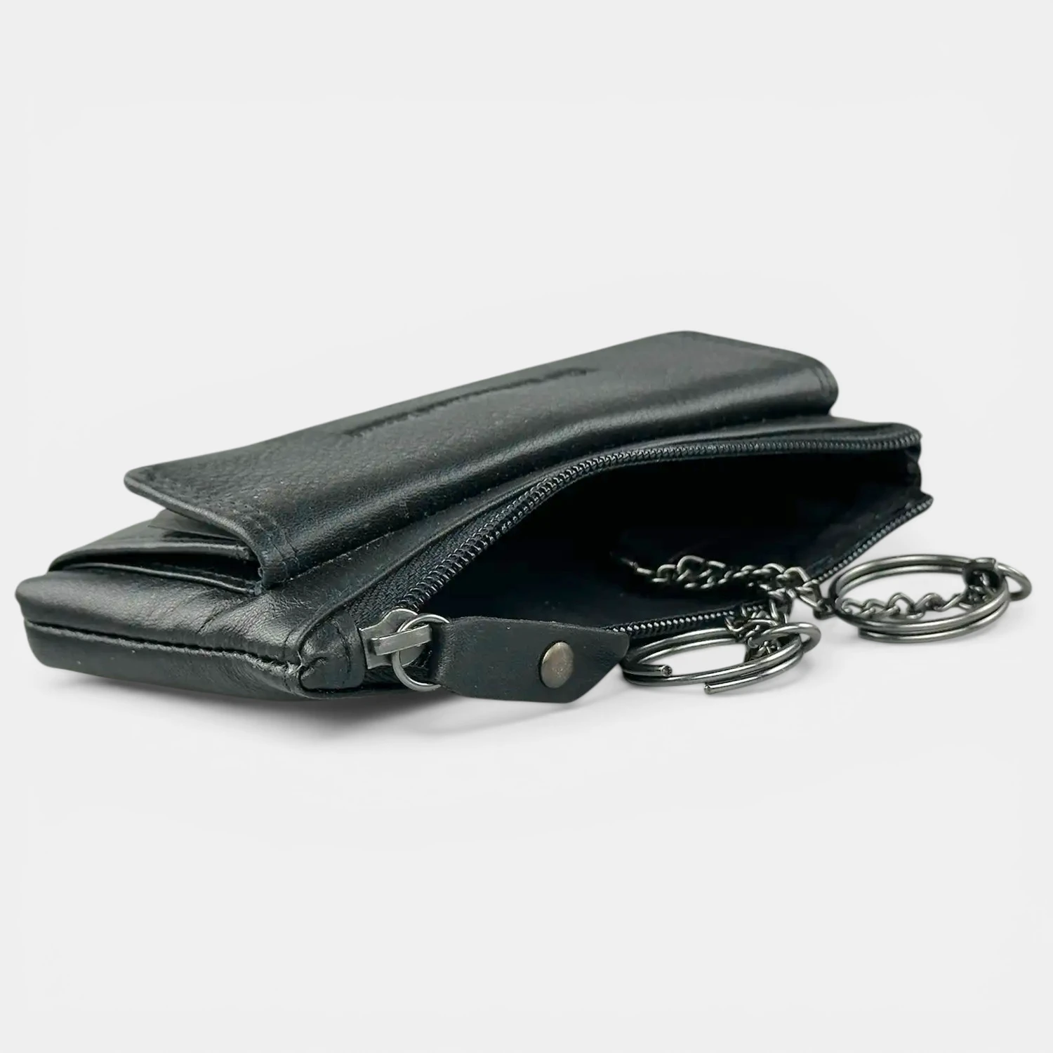 Δερμάτινο πορτοφόλι κλειδοθήκη The Chesterfield Brand σε μαύρο χρώμα με φερμουάρ